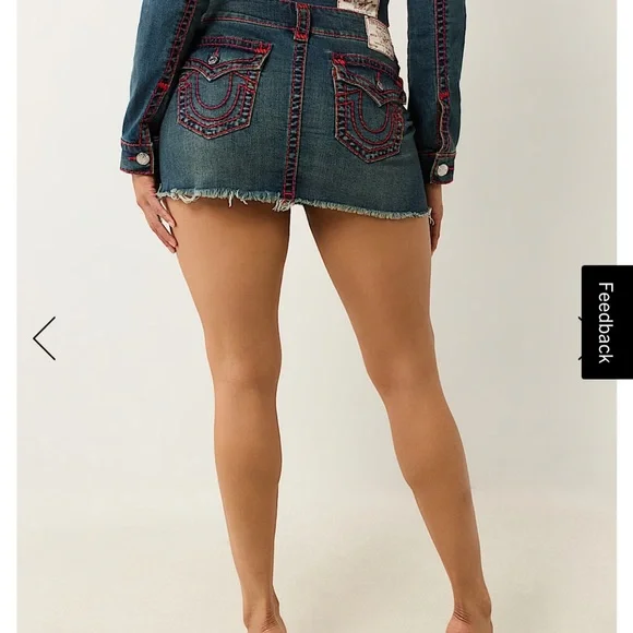 True Religion TWISTED SEAM SUPER T MINI SKIRT - Picture 3 of 4